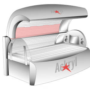 Top Right acrylic panel for ergoline 450 UTP